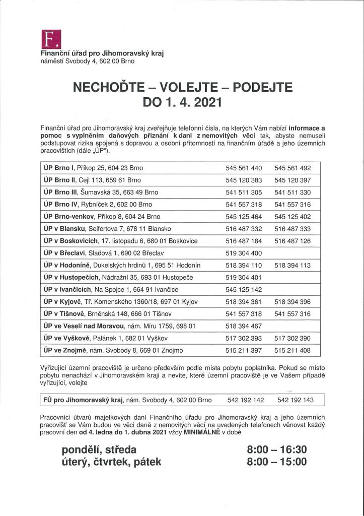 Nechoďte - volejte - podejte