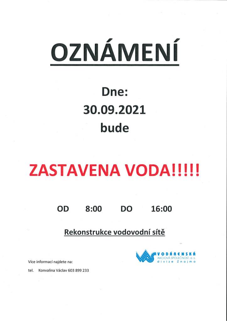 Přerušení dodávky vody