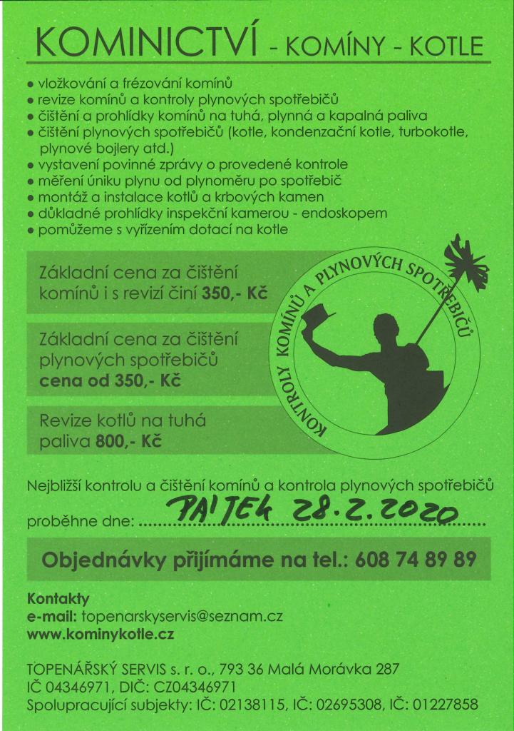 Kominictví - komíny - kotle