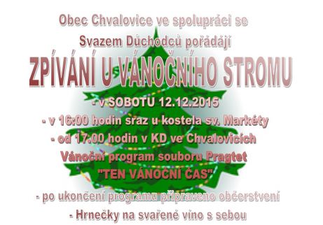 zpívání u vánočního stromu