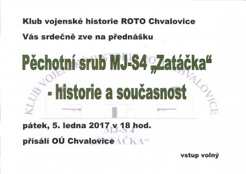 Klub vojenské historie ROTO Chvalovice zve na přednášku Pěchotní srub 