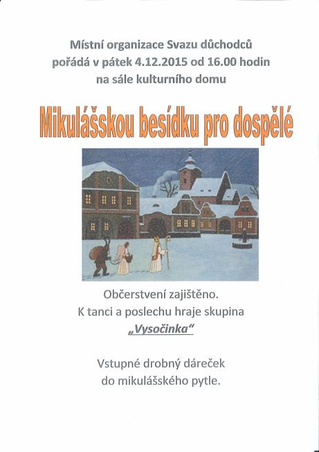 Mikulášská besídka pro&nbsp;dospělé