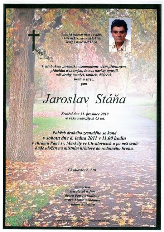 Poslední rozloučení se starostou obce Jaroslavem Stáňou