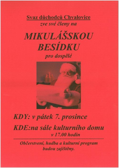 Mikulášská besídka pro&nbsp;dospělé